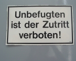 Zutritt verboten Schild